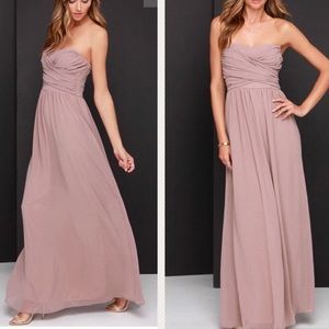 Lavender lilac muted purple formal gown